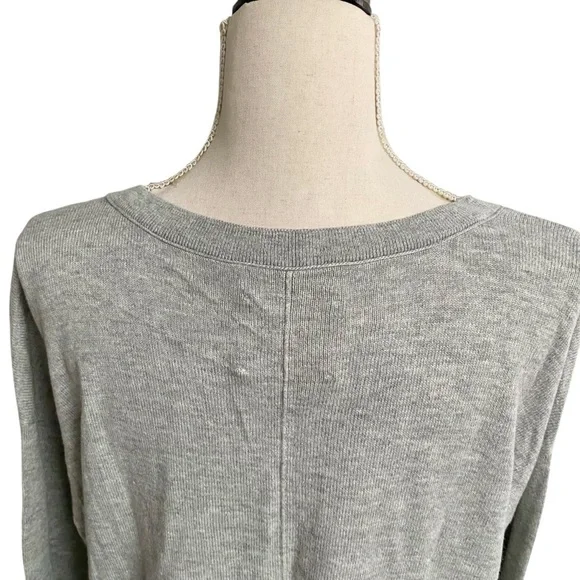 Lucky Brand Gray Cashmere Blend V-Neck Relaxed Sweater Medium - Picture 10 of 12